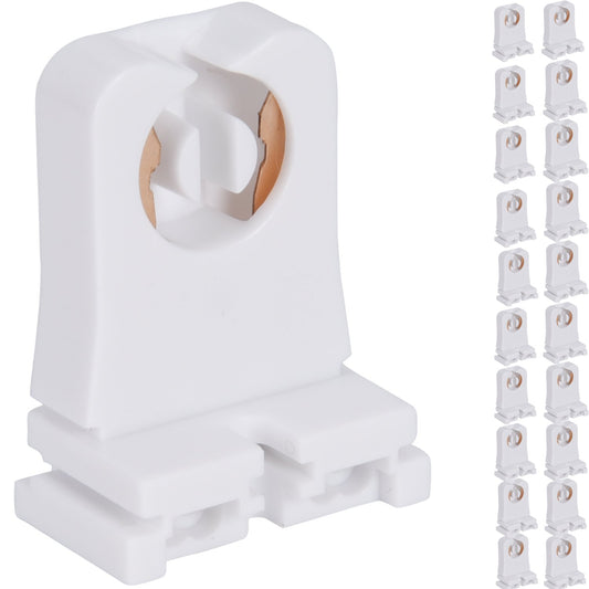 Non-Shunted Turn Type T8 Lamp Holder  20-Pack UL Socket Tombstone for LED Fluorescent Tube Replacements Medium Bi-Pin Socket for Programmed Start Ballasts