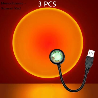 USB Sunset Sunset Ambiance Light Self Photography Light LED Rainbow Neon Night Light Projector Photography Wall Atmosphere Light